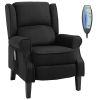 HOMCOM Recliner Massage Chair with Heat, Massage Recliner Chair with Remote Controller, Side Pocket, Black