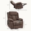 HOMCOM Recliner Massage Armchair with Heat, Oversized Swivel Rocker with Footrest, Remote and Side Pockets, Brown