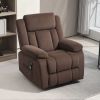 HOMCOM Recliner Massage Armchair with Heat, Oversized Swivel Rocker with Footrest, Remote and Side Pockets, Brown